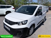 USED 2020 69 PEUGEOT PARTNER White 1.5 BlueHDi Euro 6 panel van, 50,850 miles, 5-speed manual, 8in touchscreen, Bluetooth, DAB, A/C, cruise, rear sensors. Plus VAT @ 20%! 
