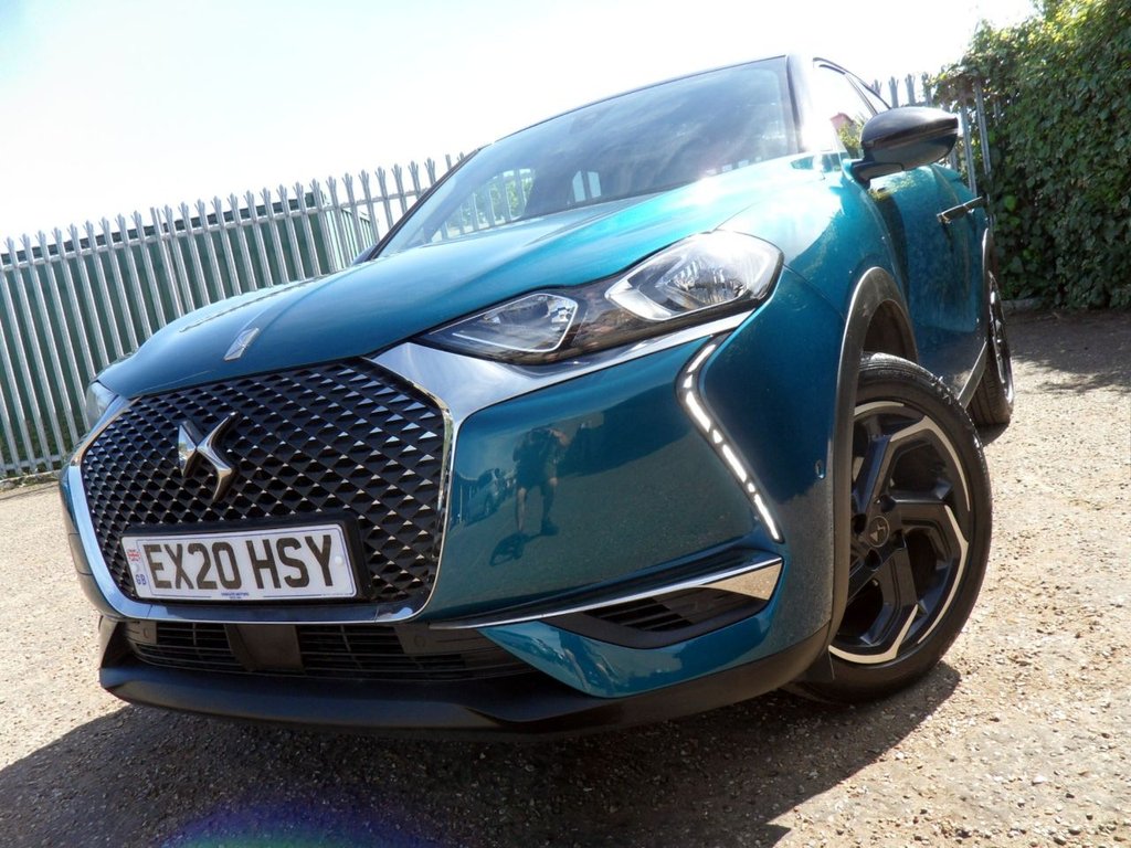 USED 2020 20 DS AUTOMOBILES DS 3 CROSSBACK 1.2 PureTech Prestige Crossback 5dr Petrol Manual Euro 6 (s/s) (100 ps) Millennium Blue - Onyx Black Roof