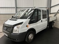 USED 2013 13 FORD TRANSIT 350 DOUBLE CAB TIPPER 2.2 TDCI 125PS RWD - NO VAT 