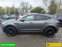 USED 2019 19 JAGUAR E-PACE Grey 2.0 D240 R-Dynamic HSE SUV, 47,000 miles, ULEZ compliant, Automatic AWD, 10in screen, 20in alloys, CarPlay/Android Auto, Meridian audio, camera. This 2019 Jaguar E-PACE D240 R-Dynamic HSE boasts an exceptionally low mileage for its age, having covered just 47,000 miles with only one owner from new. This impressive compact SUV features a powerful 2.0L diesel engine, delivering a brisk 0-60mph in just 6.8 seconds, all managed through a sophisticated Four Wheel Drive system. It meets Euro 6 emissions standards and comes with a 3 month warranty for your peace of mind, alongside a 12 month MOT provided on purchase. The vehicle's service histo