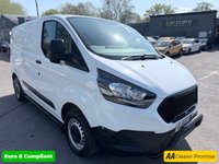 USED 2018 68 FORD TRANSIT CUSTOM White 2.0 300 EcoBlue panel van, 94,000 miles, Euro 6, ULEZ compliant, 6-speed manual, Aftermarket Touchscreen, Reverse Camera, Bluetooth. No VAT! This 2018 Ford Transit Custom offers excellent peace of mind with its MOT valid until December 2026. This 2.0 300 EcoBlue L1 H1 Euro 6 5dr model is equipped with a reliable 2.0L Diesel Engine and meets Euro 6 emissions standards. For your entertainment and connectivity needs, it features an AM-FM Radio with USB and Bluetooth, along with an Emergency Assistance function. The ICE Pack 12 provides a single DIN sized audio unit, also including Bluetooth functionality and a aftermarket touchscreen di