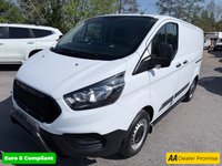 USED 2018 68 FORD TRANSIT CUSTOM White 2.0 300 EcoBlue panel van, 94,000 miles, Euro 6, ULEZ compliant, 6-speed manual, Aftermarket Touchscreen, Reverse Camera, Bluetooth. No VAT! This 2018 Ford Transit Custom offers excellent peace of mind with its MOT valid until December 2026. This 2.0 300 EcoBlue L1 H1 Euro 6 5dr model is equipped with a reliable 2.0L Diesel Engine and meets Euro 6 emissions standards. For your entertainment and connectivity needs, it features an AM-FM Radio with USB and Bluetooth, along with an Emergency Assistance function. The ICE Pack 12 provides a single DIN sized audio unit, also including Bluetooth functionality and a aftermarket touchscreen di