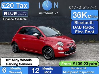 2016 FIAT 500C 1.2 ECO Lounge Convertible *20 Tax, Bluetooth, Sensors, 16 Inch Alloys* &pound;6995.00