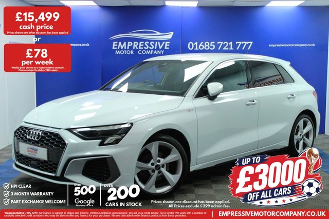 View our Audi A3 1.5 TFSI 35 S line Sportback 5dr Petrol Manual Euro 6 (s/s) (150 ps)