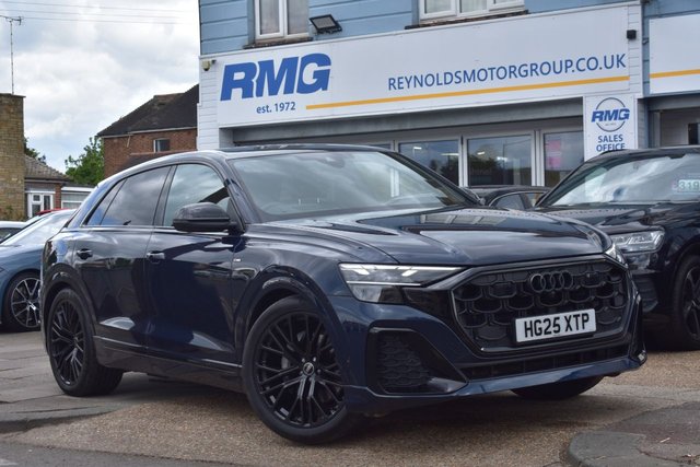 View our Audi Q8 3.0 TDI V6 50 Black Edition SUV 5dr Diesel Tiptronic quattro Euro 6 | HEADS UP DISPLAY | UPGRADED SOUND SYSTEM | VIRTUAL COCKPIT | ELECTRIC SEATS | HEATED SEATS | PARKING SENSORS | 22" ALLOY WHEELS | PRIVACY GLASS | CLIMATE CONTROL | 2 KEYS | 360 CAMERAS | KICK ACTIVATED TAILGATE 