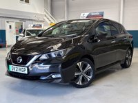 USED 2021 21 NISSAN LEAF 40kWh N-Connecta Hatchback 5 Door Electric Automatic Black 1 Former Keeper HEATED SEATS+360 CAMERAS+PRIV GLASS