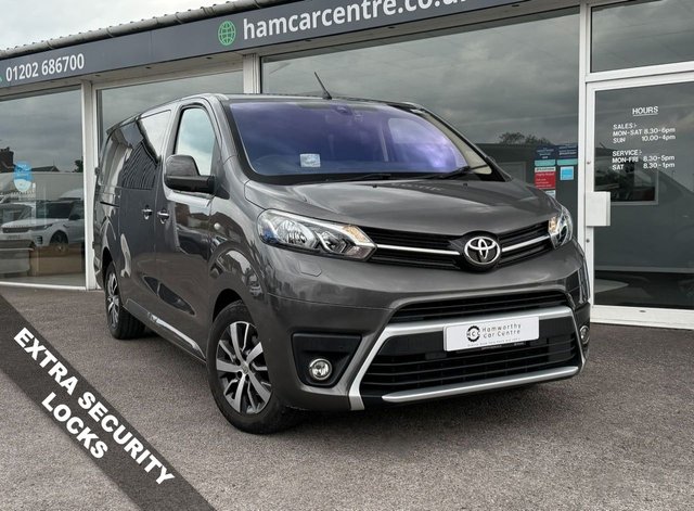 View our Toyota Proace 2.0D Design Long Crew Van Double Cab Diesel Auto LWB Euro 6 (6 Seat) (180 ps)