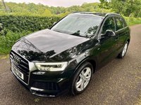 USED 2018 18 AUDI Q3 1.4 TFSI CoD S line Edition SUV 5dr Petrol S Tronic Euro 6 (s/s) (150 ps) + SERVICE HISTORY + 18" ALLOY WHEELS + AUTOMATIC GEARBOX + DAYTIME RUNNING LIGHTS + SATELLITE NAVIGATION + 1/2 LEATHER SEATS + AUTO HEADLIGHTS + REAR PARKING SENSORS + DUAL CLIMATE CONTROL + CRUISE CONTROL + BLUETOOTH / TELEPHONE PREPARATION + RADIO / USB / DAB / MP3 PLAYER + MUCH MUCH MORE...