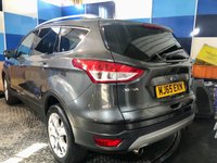 USED 2015 65 FORD KUGA 1.5T EcoBoost Titanium SUV 5dr Petrol Manual 2WD Euro 6 (s/s) (150 ps) A truly stunning example of this Ulez compliant very low mileage Suv fin ished in Magnetic Grey complimented with 18" alloys .This car comes with full dealer service history and comes equipped with front and rear parking sensors with self park facility ,full electric tailgate with release , Dab cd radio with usb inputs ,Bluetooth connectivity ,rapid clear front screen ,dual zone digital climate control ,Ford Sync voice control system ,cruise control and speed limiter ,auto lights and wipers ,pow