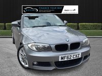 USED 2012 62 BMW 1 SERIES 2.0 120d M Sport Convertible 2dr Diesel Manual Euro 5 (s/s) (177 ps) HERE AT MOTOR SWITCH YOUR NEW MOTOR IS JUST A SWITCH AWAY WITH THIS BMW 1 SERIES 120D M SPORT CONVERTIBLE 2DR 2.0 DIESEL MANUAL EURO 5, WHICH COMES WITH A FULL 12 MONTHS NATIONWIDE WARRANTY AND ALSO COMES WITH A MOT UNTIL 15TH OCTOBER 2026, THIS VEHICLE WILL ALSO BE FRESHLY SERVICED BEFORE IT LEAVES US TO BRING IT BACK UP TO DATE, FINANCE AVAILABLE FROM 10.9% APR, DELIVERY AVAILABLE, PART EX WELCOME, FULLY VALETED USING AUTO SMART PRODUCTS, HPI CLEAR, MILEAGE CHECKED