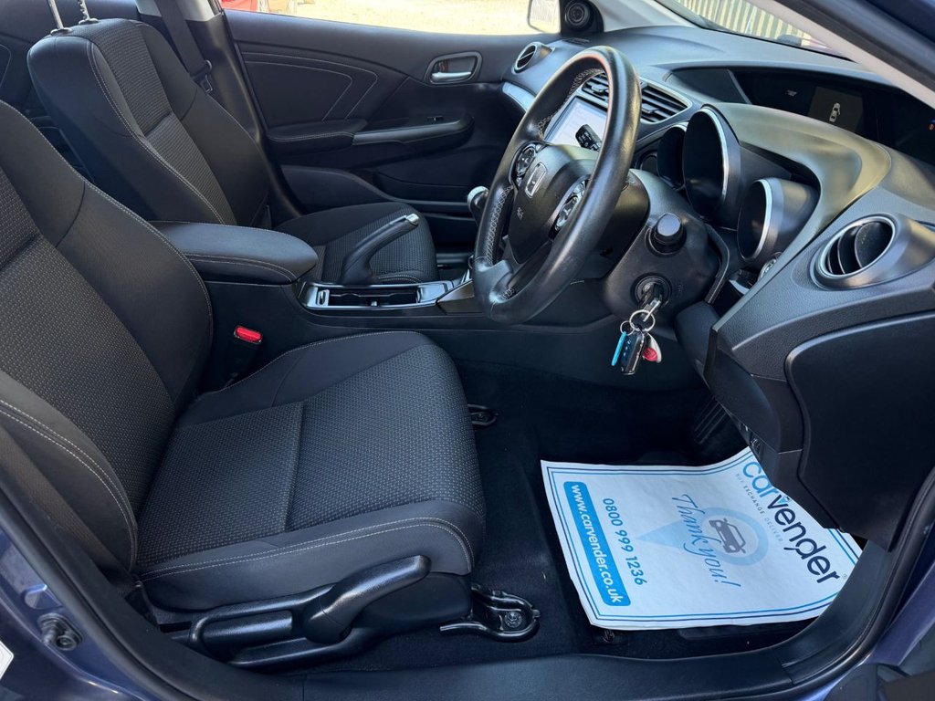 USED 2016 16 HONDA CIVIC 1.8 i-VTEC SE Plus (Navi) Hatchback 5dr Petrol Manual Euro 6 (s/s) (142 ps) 8 Services|Camera|SatNav|Cruise|R.F Sensors|