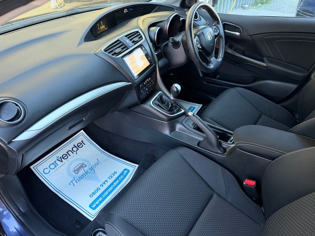 USED 2016 16 HONDA CIVIC 1.8 i-VTEC SE Plus (Navi) Hatchback 5dr Petrol Manual Euro 6 (s/s) (142 ps) 8 Services|Camera|SatNav|Cruise|R.F Sensors|