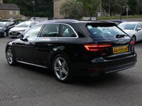 USED 2018 18 AUDI A4 AVANT 1.4 TFSI S line 5d 150 S/S FULL SERVICE HISTORY, SAT NAV, HEATED FRONT SEATS, AUDI SMART PHONE FOR APPLE CAR PLAY & ANDROID AUTO, AUDI CONNECT, DAB RADIO, CRUISE CONTROL, LED DAYTIME RUNNING LIGHTS, SWEEPING INDICATORS, BLUETOOTH PHONE & MUSIC STREAMING, FRONT & REAR PARKING SENSORS WITH DISPLAY, ELECTRIC TAILGATE, STEEL PEDALS, BLACK PART LEATHER INTERIOR, SPORT SEATS, LEATHER MULTIFUNCTION STEERING WHEEL, LIGHT & RAIN SENSORS, AUDI DRIVE SELECT, KEYLESS START, WIFI, AUX INPUT, 2x USB PORTS, CD WITH 2x SD CARD READER