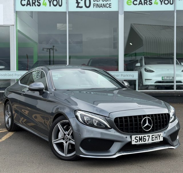 2017 67 MERCEDES-BENZ C-CLASS 2.1 C220d AMG Line Coupe 2dr Diesel G-Tronic+ Euro 6 (s/s) (170 ps) THIS CAR COMES WITH 6 MONTHS WARRANTY , BREAKDOWN COVER & RECOVERY++  GREAT EXAMPLE OF AUTOMATIC SALOON + NAVIGATION SYSTEM + BLUETOOTH + DAB RADIO + USB CONNECTION + PARKING SENSORS + REVERSING CAMERA + FULL  LEATHER TRIM  + CRUISE CONTROL + DUAL CLIMATE CONTROL + 18 INCH ALLOY WHEELS + AUTO START STOP + ELECTRIC PARKING BRAKE + FRONT ELECTRIC SEAT ADJUSTMENT + TRACTION CONTROL + DAY TIME RUNNING LIGHTS + LUMBAR SUPPORT + ICE ROAD WARNINGS + FULL LEATEHER STITCHED STEERING WHEEL + SPEED LIMITOR