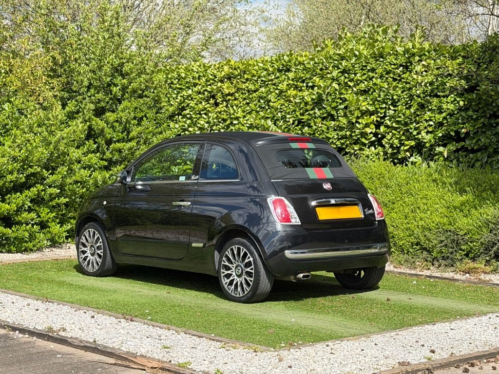 USED 2013 13 FIAT 500C 1.2 byGucci Convertible 2dr Petrol Dualogic Euro 5 (s/s) (69 bhp) VERY RARE AND DESIRABLE AUTOMATIC VERSION OF THE FIAT 500 BY GUCCI FEATURING GUCCI INTERIOR AND SIGNATURE ROOF STRIPES