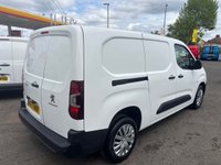 USED 2022 71 PEUGEOT PARTNER White 1.5 BlueHDi 950 Professional Premium LWB van, 39,000 miles, Euro 6, 5-speed manual, A/C, Bluetooth, cruise, rear sensors. Plus VAT @ 20%! This 2022 Peugeot Partner is a standout example, boasting a single owner and an exceptionally low mileage of just 39,000 miles for its age, complemented by a full service history at 9K, 23k, 31K, 36K with its last service completed on 2026-01-14 at 36,996 miles. This LWB Euro 6 6dr Panel Van, powered by a 1.5L BlueHDi diesel engine, features the Professional Premium trim and includes practical twin sliding side doors. Inside, you'll find the innovative PEUGEOT i-Cockpit with a head up display an