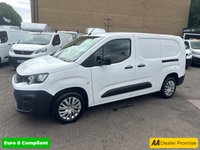 USED 2022 71 PEUGEOT PARTNER White 1.5 BlueHDi 950 Professional Premium LWB van, 39,000 miles, Euro 6, 5-speed manual, A/C, Bluetooth, cruise, rear sensors. Plus VAT @ 20%! This 2022 Peugeot Partner is a standout example, boasting a single owner and an exceptionally low mileage of just 39,000 miles for its age, complemented by a full service history at 9K, 23k, 31K, 36K with its last service completed on 2026-01-14 at 36,996 miles. This LWB Euro 6 6dr Panel Van, powered by a 1.5L BlueHDi diesel engine, features the Professional Premium trim and includes practical twin sliding side doors. Inside, you'll find the innovative PEUGEOT i-Cockpit with a head up display an