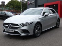 USED 2021 21 MERCEDES-BENZ A-CLASS 1.3 A250e 15.6kWh AMG Line (Executive) 5d Petrol Plug-in Hybrid 8G-DCT 218 S/S 1 OWNER, GOOD SERVICE HISTORY, DIGITAL DASH, SAT NAV, APPLE CARPLAY / ANDROID, REAR CAMERA, PARK ASSIST, FRONT & REAR PARKING SENSORS, HEATED SEATS, LANE KEEPING ASSIST, DAB RADIO, BLUETOOTH, CRUISE CONTROL & SPEED LIMITER, VOICE CONTROL, AUTOMATIC GEARBOX, START STOP, LED LIGHTS & DAYTIME RUNNING LIGHTS, 18 INCH ALLOY WHEELS, PRIVACY GLASS, LEATHER ALCANTARA INTERIOR, TIPTRONIC LEATHER FLAT BOTTOM MFSWA, POWER FOLDING MIRRORS, KEYLESS START, RAIN & LIGHT SENSORS