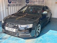 USED 2015 15 AUDI S5 3.0 TFSI V6 Black Edition Sportback 5dr Petrol S Tronic quattro Euro 6 (s/s) (333 ps)+2 KEYS+NAV+CAMERA+CRUISE+2 FORMER KEEPERS+LEATHER/HEATED/ELECTIC SEATS+RED AND BLACK 2TONE LEATHER+SENSORS+AIRCON+FOLDING MIRRORS 2 KEYS+NAV+CAMERA+CRUISE+2 FORMER KEEPERS+LEATHER/HEATED/ELECTIC SEATS+RED AND BLACK 2TONE LEATHER+SENSORS+AIRCON+FOLDING MIRRORS+BLUETOOTH+AUX+DAB+HPI CLEAR