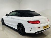 USED 2017 67 MERCEDES-BENZ C-CLASS 2.1 C250d AMG Line Cabriolet 2dr Diesel G-Tronic+ Euro 6 (s/s) (204 ps) Polar White | Black Styling Pack | Panamerica Style Grille | 20 Inch AMG Style Wheels | Heated Black Leather Interior