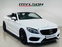 USED 2017 67 MERCEDES-BENZ C-CLASS 2.1 C250d AMG Line Cabriolet 2dr Diesel G-Tronic+ Euro 6 (s/s) (204 ps) Polar White | Black Styling Pack | Panamerica Style Grille | 20 Inch AMG Style Wheels | Heated Black Leather Interior