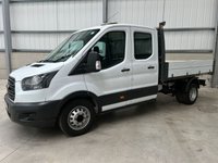 USED 2018 68 FORD TRANSIT 350 2.0 ECOBLUE 130PS RWD DOUBE CAB TIPPER - NO VAT 1 YEARS MOT, AIR CON, R/CAM