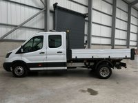 USED 2018 68 FORD TRANSIT 350 2.0 ECOBLUE 130PS RWD DOUBE CAB TIPPER - NO VAT 1 YEARS MOT, AIR CON, R/CAM
