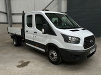 USED 2018 68 FORD TRANSIT 350 2.0 ECOBLUE 130PS RWD DOUBE CAB TIPPER - NO VAT 1 YEARS MOT, AIR CON, R/CAM