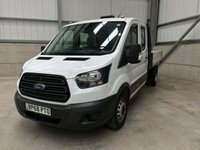 USED 2018 68 FORD TRANSIT 350 2.0 ECOBLUE 130PS RWD DOUBE CAB TIPPER - NO VAT 1 YEARS MOT, AIR CON, R/CAM