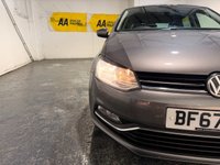 USED 2017 67 VOLKSWAGEN POLO 1.2 TSI Match Edition Hatchback 5dr Petrol Manual Euro 6 (s/s) (90 ps) 6 SERVICES-APPLE CAR PLAY-DAB-A/C-ALLOYS-FRONT+REAR SENSORS-ALARM