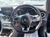 USED 2019 19 MERCEDES-BENZ GLC Blue 2.0 GLC250 AMG Night Edition SUV, 68,900 miles, Euro 6, Automatic 4MATIC, Pano roof, Sat nav, Rear Camera, Heated leather, 19in Alloys, DAB. This 2019 Mercedes Benz GLC250 AMG Night Edition (Premium Plus) is a Euro 6 compliant, four wheel drive petrol SUV offering a refined driving experience.  With its 2.0 litre engine, this model boasts a towing weight of 2400 kg, making it a capable companion for various needs.  Inside, you will find a host of premium features designed for comfort and convenience, including a Burmester Surround Sound System for immersive audio, Thermatic automatic climate control to maintain the perfect cabin temp