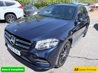 USED 2019 19 MERCEDES-BENZ GLC Blue 2.0 GLC250 AMG Night Edition SUV, 68,900 miles, Euro 6, Automatic 4MATIC, Pano roof, Sat nav, Rear Camera, Heated leather, 19in Alloys, DAB. This 2019 Mercedes Benz GLC250 AMG Night Edition (Premium Plus) is a Euro 6 compliant, four wheel drive petrol SUV offering a refined driving experience.  With its 2.0 litre engine, this model boasts a towing weight of 2400 kg, making it a capable companion for various needs.  Inside, you will find a host of premium features designed for comfort and convenience, including a Burmester Surround Sound System for immersive audio, Thermatic automatic climate control to maintain the perfect cabin temp