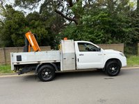 USED 2013 62 TOYOTA HI-LUX 2.5 D-4D HL2 144BHP SINGLE CAB 4X4 DROPSIDE WITH CRAIN/HOIST HIAB/CRAIN+1 OWNER+A/C+