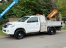 USED 2013 62 TOYOTA HI-LUX 2.5 D-4D HL2 144BHP SINGLE CAB 4X4 DROPSIDE WITH CRAIN/HOIST HIAB/CRAIN+1 OWNER+A/C+