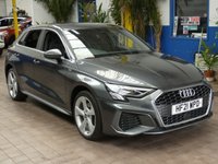 USED 2021 21 AUDI A3 1.4 TFSIe 40 S line Sportback 5dr Petrol Plug-in Hybrid S Tronic Euro 6 (s/s) 13kWh (204 ps) SAT NAV BLUETOOTH LEATHER INTERIOR CRUISE CONTROL PARKING SENSORS 1 OWNER EXCELLENT SERVICE HISTORY WARRANTY