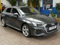 USED 2021 21 AUDI A3 1.4 TFSIe 40 S line Sportback 5dr Petrol Plug-in Hybrid S Tronic Euro 6 (s/s) 13kWh (204 ps) SAT NAV BLUETOOTH LEATHER INTERIOR CRUISE CONTROL PARKING SENSORS 1 OWNER EXCELLENT SERVICE HISTORY WARRANTY