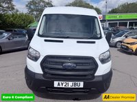 USED 2021 21 FORD TRANSIT White 2.0 350 EcoBlue panel van, 32,000 miles, Euro 6, ULEZ compliant, 6-Speed manual, Rear ramp, Bluetooth, DAB, Reverse camera. Plus VAT @ 20%! This 2021 Ford Transit 2.0 350 EcoBlue Leader FWD L3 H2 Euro 6 (s/s) 5dr boasts exceptionally low mileage for its age, having covered just 32,000 miles, and has been owned by only one careful owner. This Euro 6 compliant 2.0L diesel engine ensures efficient performance, and the vehicle comes with a full 12 months MOT for your peace of mind. Its last service was completed on 30 January 2026 at 21,186 miles, demonstrating a commitment to its maintenance history.  The Transit 350 Leader derivative