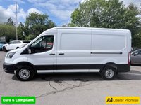 USED 2021 21 FORD TRANSIT White 2.0 350 EcoBlue panel van, 32,000 miles, Euro 6, ULEZ compliant, 6-Speed manual, Rear ramp, Bluetooth, DAB, Reverse camera. Plus VAT @ 20%! This 2021 Ford Transit 2.0 350 EcoBlue Leader FWD L3 H2 Euro 6 (s/s) 5dr boasts exceptionally low mileage for its age, having covered just 32,000 miles, and has been owned by only one careful owner. This Euro 6 compliant 2.0L diesel engine ensures efficient performance, and the vehicle comes with a full 12 months MOT for your peace of mind. Its last service was completed on 30 January 2026 at 21,186 miles, demonstrating a commitment to its maintenance history.  The Transit 350 Leader derivative