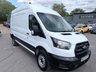 USED 2022 72 FORD TRANSIT White 2.0 350 EcoBlue panel van, 35,700 miles, Euro 6, ULEZ compliant, 6-Speed manual, Bluetooth, DAB, A/C, Electric windows. Plus VAT @ 20%! This 2022 Ford Transit 350 Leader presents an exceptional ownership proposition, having been meticulously maintained by a single owner from new.  With a low mileage of just 35,700 miles, this Euro 6 compliant 2.0 EcoBlue diesel van boasts a full service history at 14K, 20K, 28K, with its last service completed on 11 August 2025 at 28,035 miles.  The rear wheel drive L3 H3 model is equipped with a robust 2.0 litre diesel engine and offers a substantial towing weight of 2570 kg.  Furthermore, the