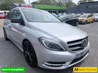 USED 2014 14 MERCEDES-BENZ B-CLASS Silver 1.5 B180 CDI Sport MPV, Automatic, Black leather, 18in Alloys, Sat nav, Bluetooth, Cruise Control, Reverse camera, Air Conditioning and much more! Discover this exceptional 2014 Mercedes Benz B Class B180 CDI Sport, boasting remarkably low mileage for its age at just 55,000 miles. This well maintained example features a 1.5L diesel engine and is presented in the desirable Sport trim. You'll appreciate the convenience of a reversing camera with parking guidelines, automatic headlight activation, and a Tyre Pressure Monitoring System for added peace of mind. The Bi Xenon headlights provide excellent visibility, while the air conditioning ens