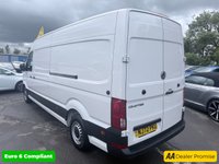USED 2022 72 VOLKSWAGEN CRAFTER White 2.0 TDI CR35 Trendline van, 78,400 miles, Euro 6, ULEZ compliant, 6-Speed manual, A/C, Bluetooth, Cruise, DAB, F&R sensors. Plus VAT @ 20%! This 2022 Volkswagen Crafter presents an exceptional ownership proposition, having been meticulously maintained by a single owner with a service history at 20k, 53k, 72k, 78k, most recently serviced on 19th February 2026 at 78,191 miles. This 2.0 TDI CR35 Trendline FWD LWB High Roof model, registered in 2022, is powered by an efficient 2.0 litre Euro 6 diesel engine and boasts a substantial 3000 kg towing weight. For your peace of mind, it will be supplied with a 12 month MOT upon purchase, ensu