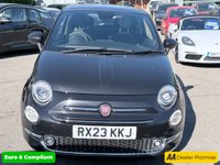 USED 2023 23 FIAT 500 Black 1.0 MHEV hatchback, 41,000 miles, Euro 6, ULEZ compliant, 6-Speed manual, 7in screen, CarPlay/Android Auto, Sunroof, A/C, DAB. This 2023 Fiat 500 is a superb example, having had only one owner from new. It is powered by an efficient 1.0 litre petrol engine, meeting Euro 6 emissions standards. Inside, you'll find a 7in HD touchscreen radio complete with Bluetooth, USB, and DAB functionality, seamlessly integrating with your smartphone via Apple CarPlay and Android Auto. Comfort is assured with air conditioning, while the fixed sunroof, which includes a panoramic option, adds to the airy feel. Practicality is enhanced by
