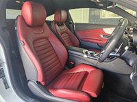 USED 2020 69 MERCEDES-BENZ C CLASS 3.0 C43 V6 AMG (Premium) Coupe 2dr Petrol G-Tronic+ 4MATIC Euro 6 (s/s) (390 ps) ULTRA LOW MILEAGE EXAMPLE IN DESIGNO DIAMOND WHITE COACHWORK WITH CRANBERRY RED LEATHER SPORTS LEATHER