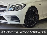 USED 2020 69 MERCEDES-BENZ C CLASS 3.0 C43 V6 AMG (Premium) Coupe 2dr Petrol G-Tronic+ 4MATIC Euro 6 (s/s) (390 ps) ULTRA LOW MILEAGE EXAMPLE IN DESIGNO DIAMOND WHITE COACHWORK WITH CRANBERRY RED LEATHER SPORTS LEATHER