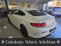 USED 2020 69 MERCEDES-BENZ C CLASS 3.0 C43 V6 AMG (Premium) Coupe 2dr Petrol G-Tronic+ 4MATIC Euro 6 (s/s) (390 ps) ULTRA LOW MILEAGE EXAMPLE IN DESIGNO DIAMOND WHITE COACHWORK WITH CRANBERRY RED LEATHER SPORTS LEATHER