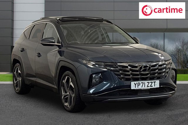 View our Hyundai Tucson 1.6 h T-GDi Ultimate SUV 5dr Petrol Hybrid Auto Euro 6 (s/s) (230 ps) Panoramic Sunroof, Rear View Camera, Front / Rear Parking Sensors, Touchscreen Satellite Navigation, 19in Alloys