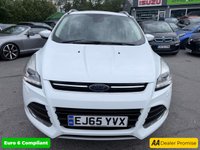 USED 2015 65 FORD KUGA White 1.5T EcoBoost Titanium X SUV, 81,300 miles, Euro 6, ULEZ compliant, Automatic AWD, 8in screen, Sat nav, Panorama roof, 18in alloys, A/C This 2015 Ford Kuga T Titanium X boasts an MOT valid until January 2027, offering excellent peace of mind for the new owner.  This Four Wheel Drive model is powered by an efficient 1.5 litre petrol engine and meets Euro 6 emissions standards.  Inside, you'll find a wealth of features designed for comfort and convenience, including a striking Panorama Roof with a fixed panoramic sunroof, Dual Zone Electronic Automatic Temperature Control for personalised cabin comfort, and Bi-Xenon headlights for
