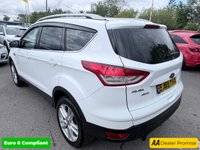 USED 2015 65 FORD KUGA White 1.5T EcoBoost Titanium X SUV, 81,300 miles, Euro 6, ULEZ compliant, Automatic AWD, 8in screen, Sat nav, Panorama roof, 18in alloys, A/C This 2015 Ford Kuga T Titanium X boasts an MOT valid until January 2027, offering excellent peace of mind for the new owner.  This Four Wheel Drive model is powered by an efficient 1.5 litre petrol engine and meets Euro 6 emissions standards.  Inside, you'll find a wealth of features designed for comfort and convenience, including a striking Panorama Roof with a fixed panoramic sunroof, Dual Zone Electronic Automatic Temperature Control for personalised cabin comfort, and Bi-Xenon headlights for