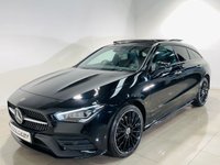 USED 2022 72 MERCEDES-BENZ CLA 1.3 CLA250e 15.6kWh AMG Line Night Edition (Premium Plus) Shooting Brake 5dr Petrol Plug-in Hybrid 8G-DCT Euro 6 (s/s) (218 ps) Cosmos Black | Black Leather Interior | Night Pack | Glass Panoramic Roof | Black AMG Wheels | Ambient Lighting | Privacy Glass | Heated Seats