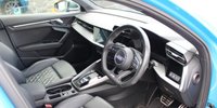 PRE-OWNED 2022 22 AUDI S3 2.0 TFSI Saloon 4dr Petrol S Tronic quattro Euro 6 (s/s) (310 ps) Turbo Blue (575 option), Full Fine Black Nappa Leather S Embossed Sports Seats, Comfort and Sound pack (&pound;995 option), Heated Seats, Satellite Navigation, Brake Callipers in Red With S3 Logo (&pound;290 option), Inlays in Dark Spectrum Aluminium, 3 Spoke Multi Function Steering Wheel, Audi Beam, Auto Dim Rear View Mirror, Audi Drive Select, BAB Radio, Audi Smartphone Interface, Virtual Cockpit, Electric Adjustable heated and Folding Mirrors, Hill Hold Assist, Illuminated Door Sill Trims, Light and Rain